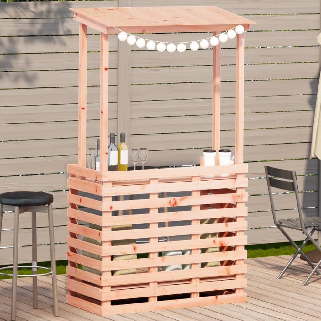 Utendørs barbord med tak 112,5x57x195,5 cm heltre furu