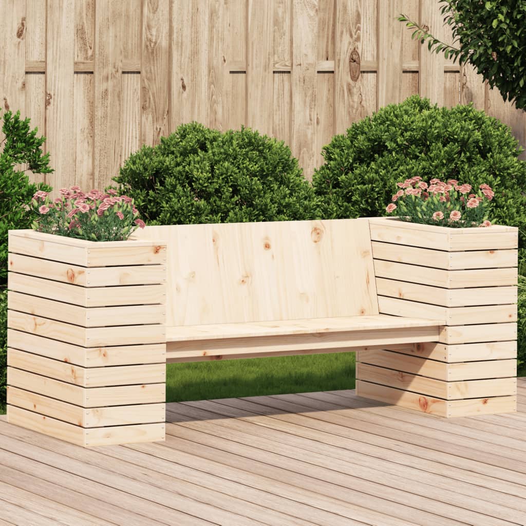 Planter Bench Outdoor Planter Box 2-seater Garden Bench Solid Wood Pine vidaXL