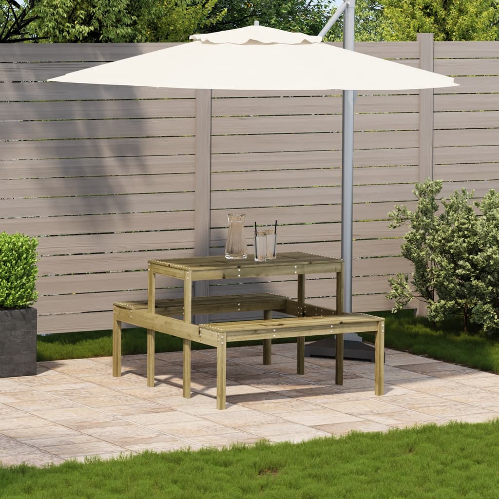 vidaXL Picknicktafel 110x134x75 cm geïmpregneerd grenenhout afbeelding
