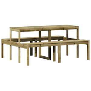 Piknikový stůl 160 x 134 x 75 cm impregnovaná borovice - obrázek 2
