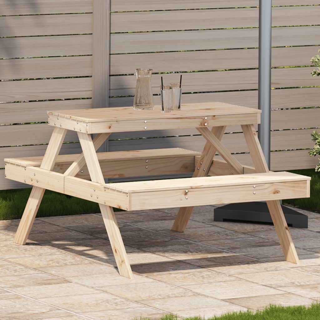 vidaXL Table de pique-nique 105x134x75 cm bois massif de pin