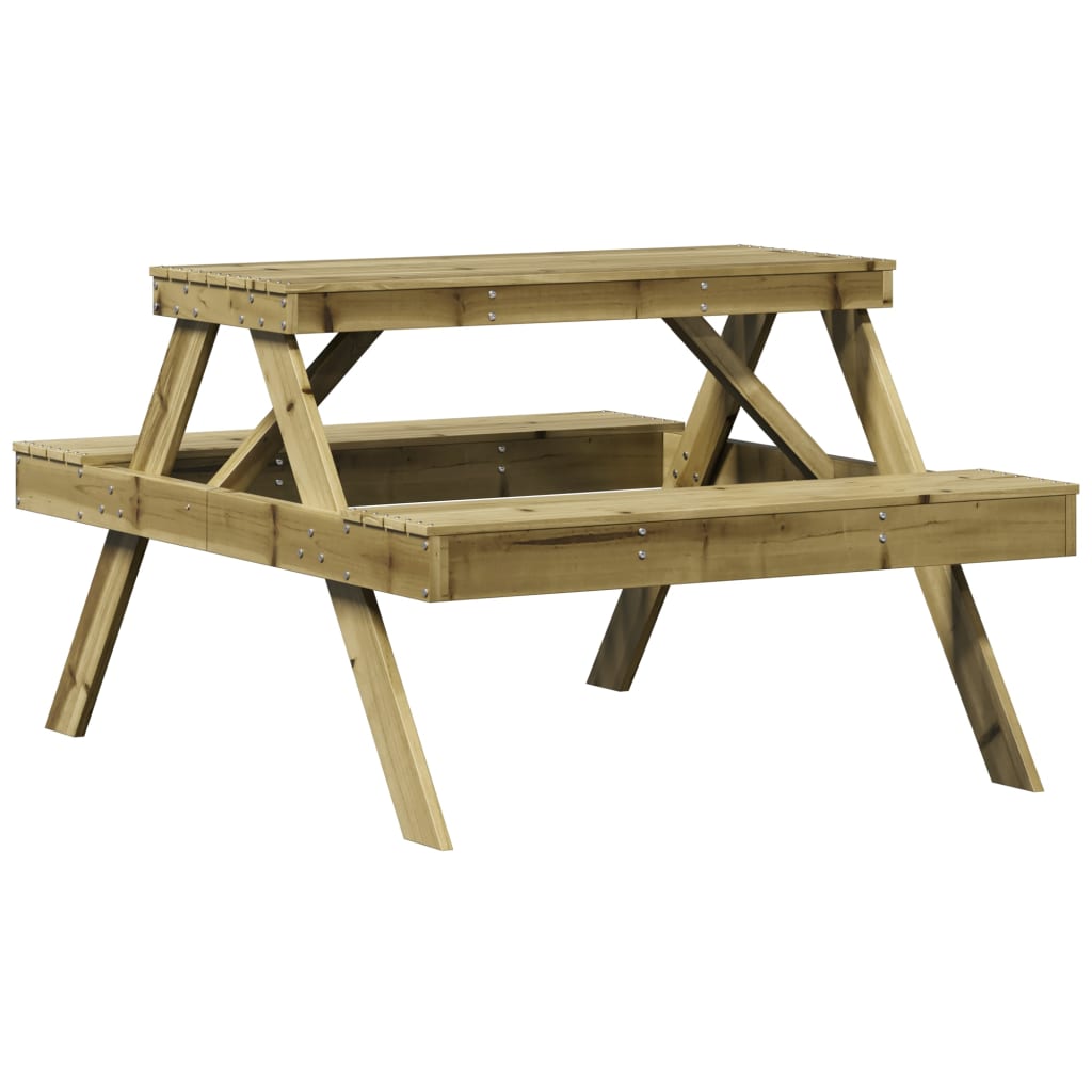 vidaXL Piknikový stůl 105 x 134 x 75 cm impregnovaná borovice
