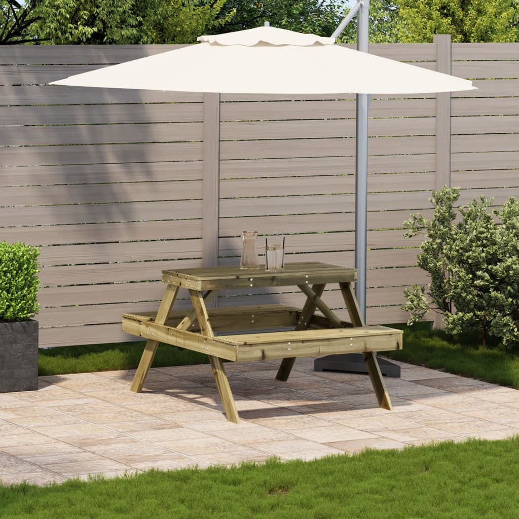 vidaXL Picknicktafel 105x134x75 cm geïmpregneerd grenenhout afbeelding