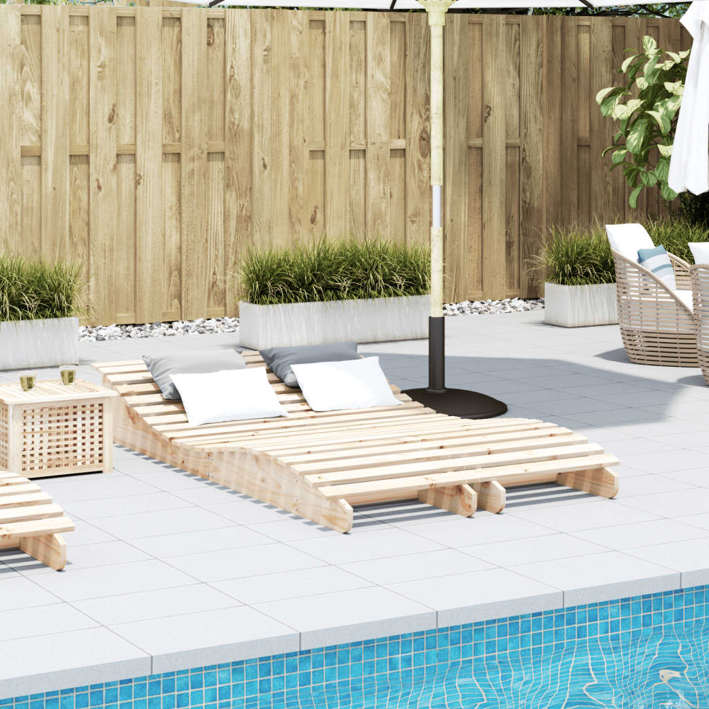 vidaXL Lehátka na opaľovanie 2 ks 205x60x31,5 cm masív borovica