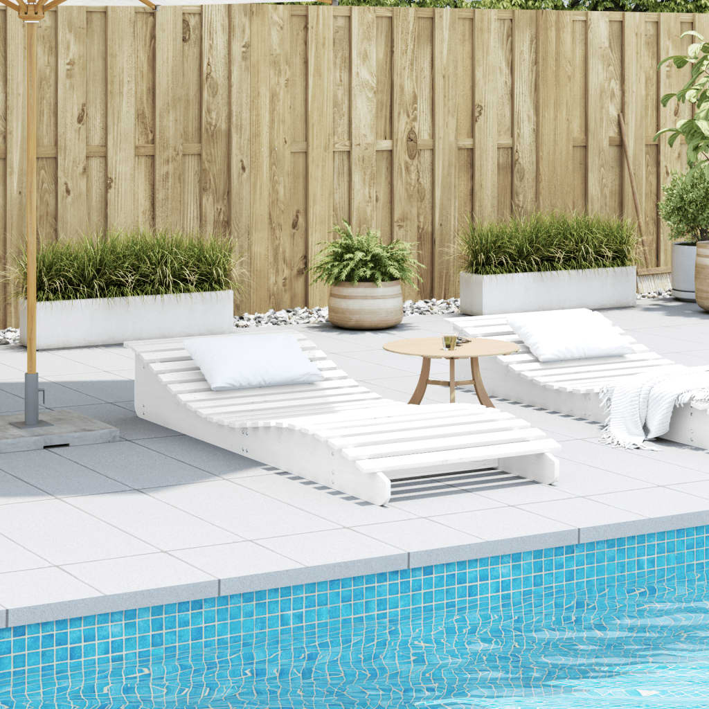 vidaXL Ligbed 205x80x31,5 cm massief grenenhout wit afbeelding