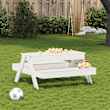 Table Pique-Nique Enfant VidaXL Avec Bac à Sable - Pin Massif, 99x105x52cm | Pour Jardin, Jeux - 2-8 Ans
