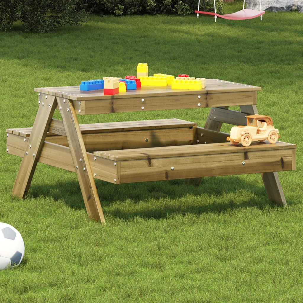 vidaXL picnicbord til børn 88x97x52 cm imprægneret fyrretræ