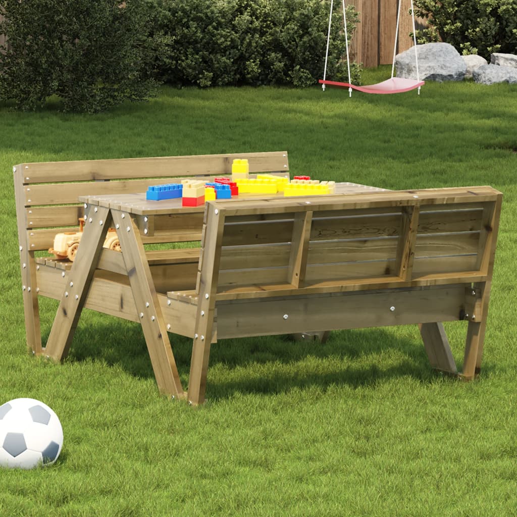 vidaXL Masă de picnic pentru copii, 88x122x58 cm lemn impregnat de pin