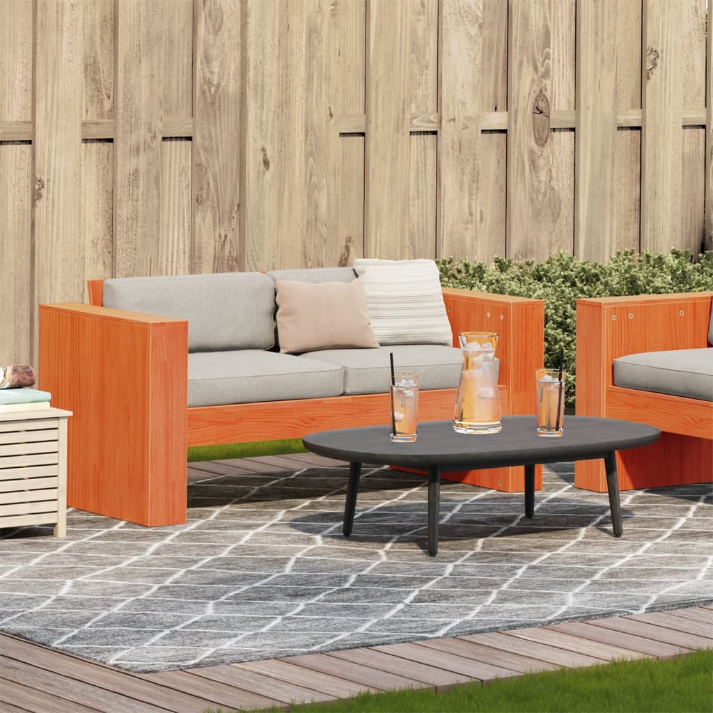 vidaXL Tuinbank 2-zits 134x60x62 cm massief grenenhout wasbruin afbeelding
