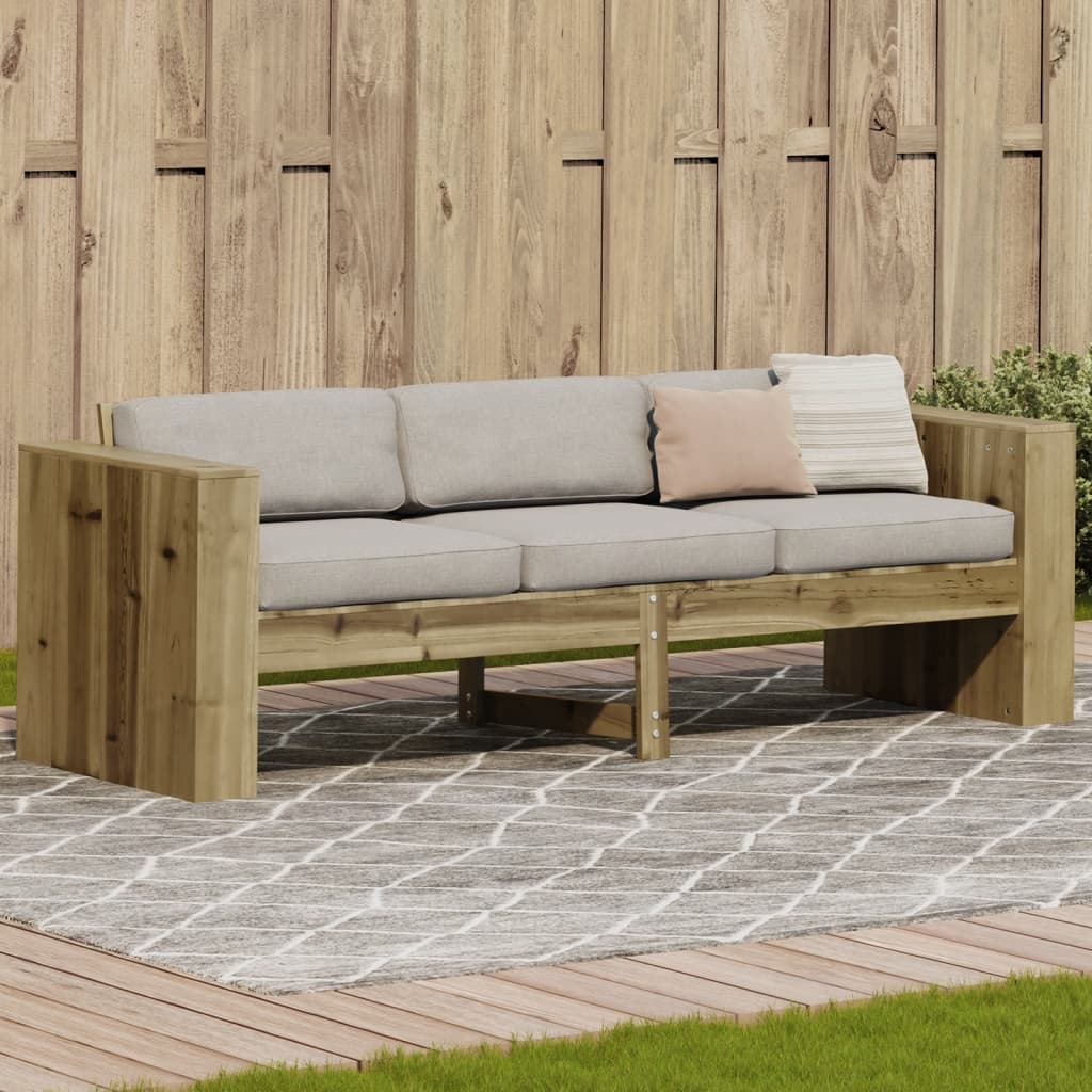 vidaXL Gartensofa 3-Sitzer 189x60x62 cm Kiefernholz Imprägniert