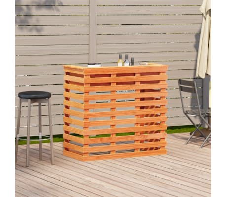 vidaXL Outdoor Bar Table Wax Brown 113.5x50x103 cm Solid Wood Pine
