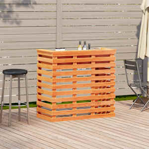 vidaXL Outdoor Bar Table Wax Brown 113.5x50x103 cm Solid Wood Pine
