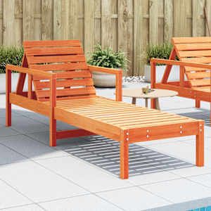 Ležalnik voščeno rjav 199,5x62x55 cm trdna borovina