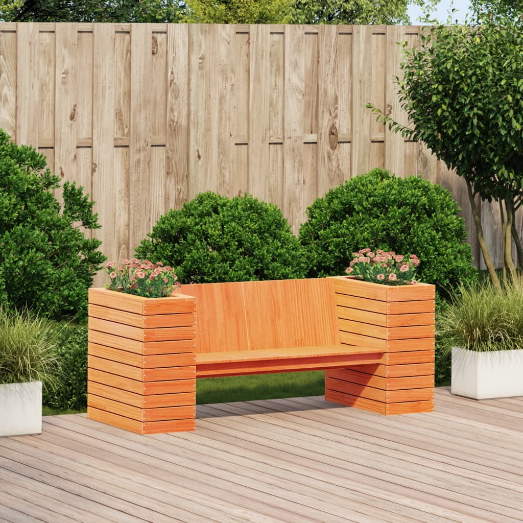 Thumbnail - vidaXL Gartenbank mit Pflanzkübeln Braun 167,5x60x65 cm Kiefernholz