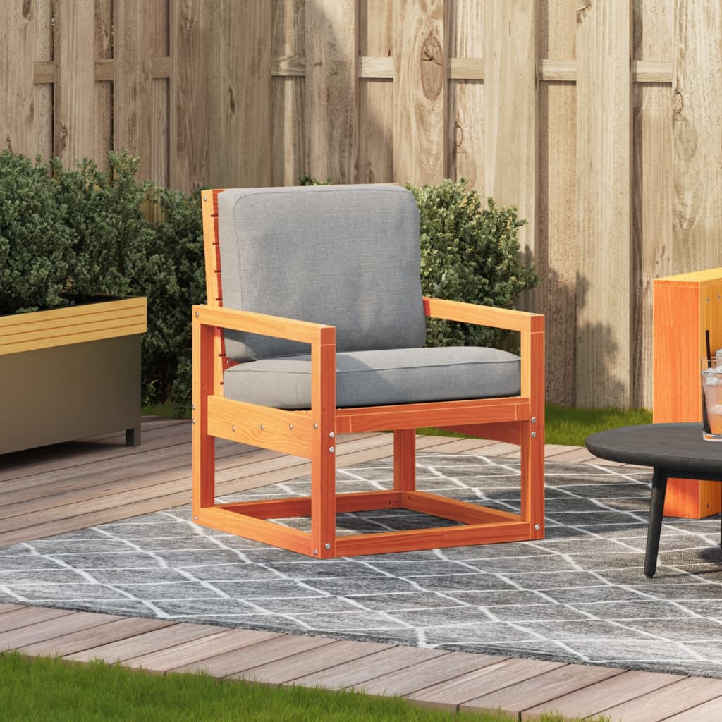 vidaXL Tuinstoel 57,5x63x76 cm massief grenenhout wasbruin afbeelding