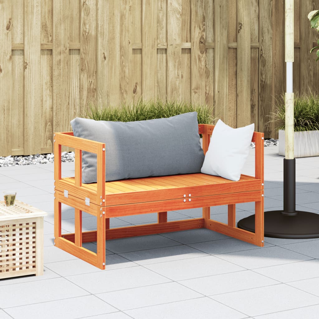 Thumbnail - vidaXL 2-in-1 Gartensofa Verlängerbar Wachsbraun Massivholz Kiefer