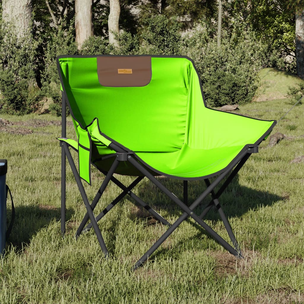 vidaXL Scaune de camping cu buzunar, pliabile, 2 buc., verde