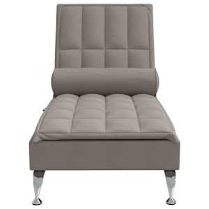 Masážní lenoška s podhlavníkem taupe textil - obrázek 4
