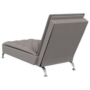 Masážní lenoška s podhlavníkem taupe textil - obrázek 6