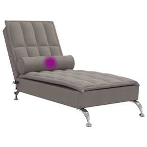 Masážní lenoška s podhlavníkem taupe textil - obrázek 7