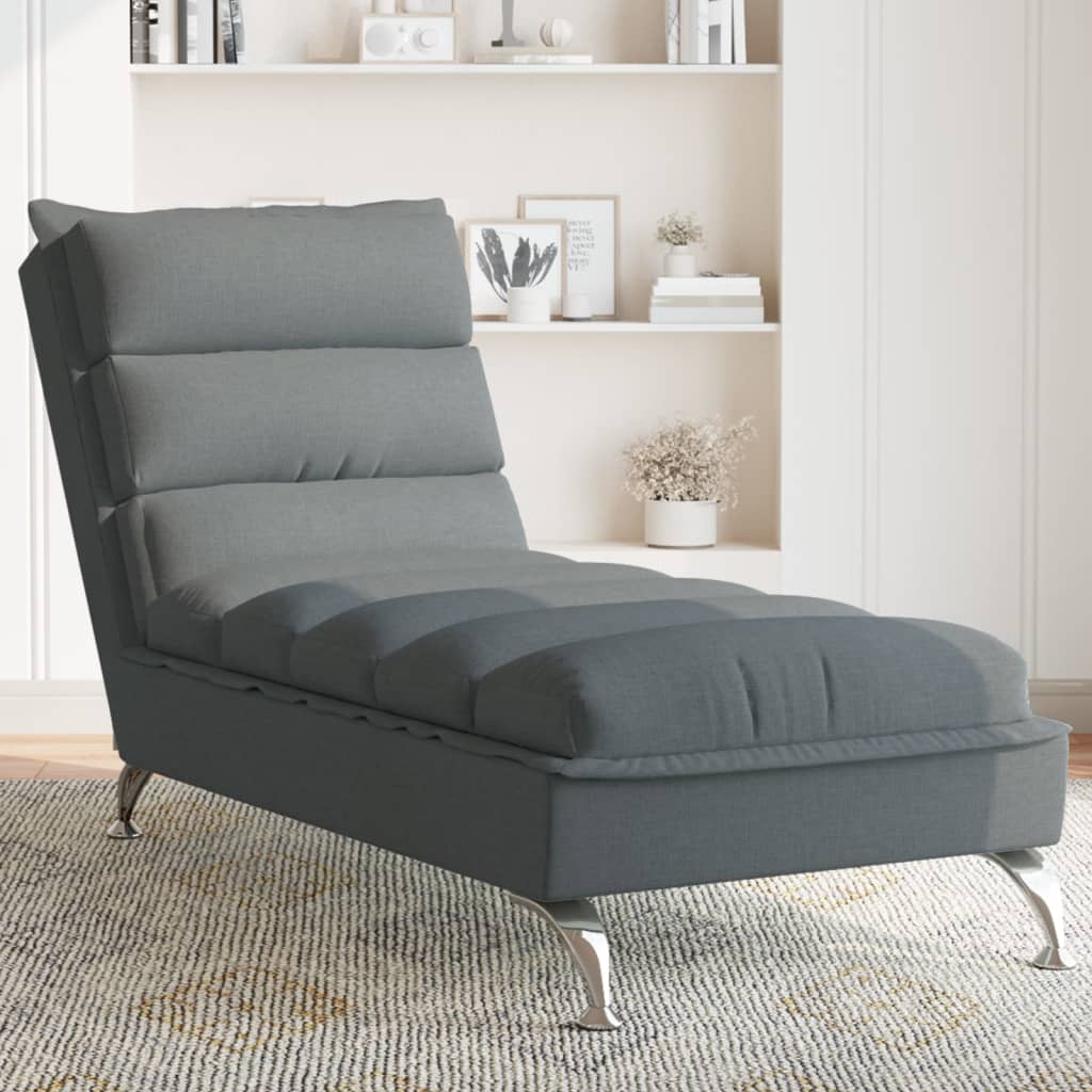 vidaXL Chaiselongue mit Kissen Dunkelgrau Stoff