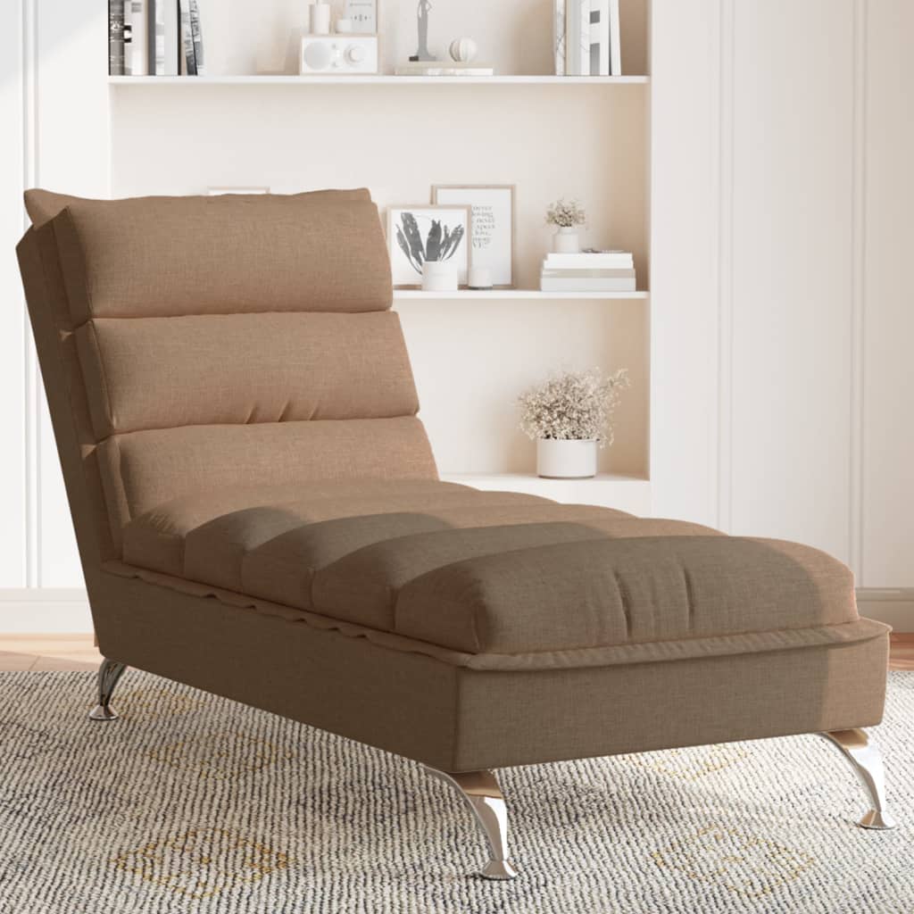 vidaXL Chaiselongue mit Kissen Braun Stoff