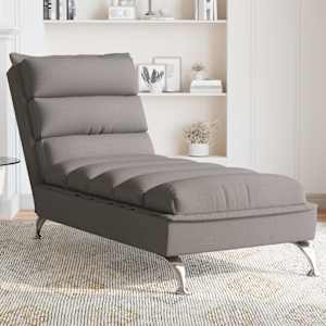 Lenoška s poduškami taupe textil - obrázek 2