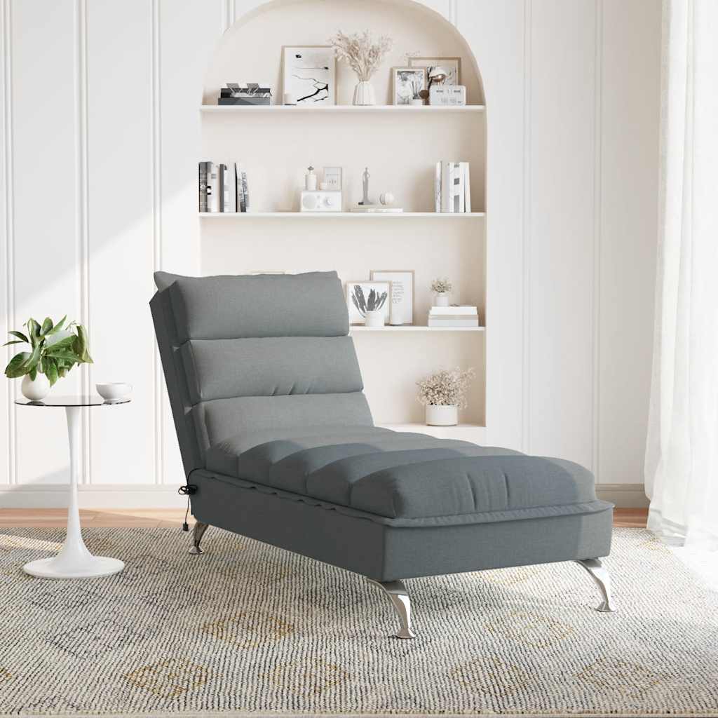 Thumbnail - vidaXL Massage-Chaiselongue mit Kissen Dunkelgrau Stoff
