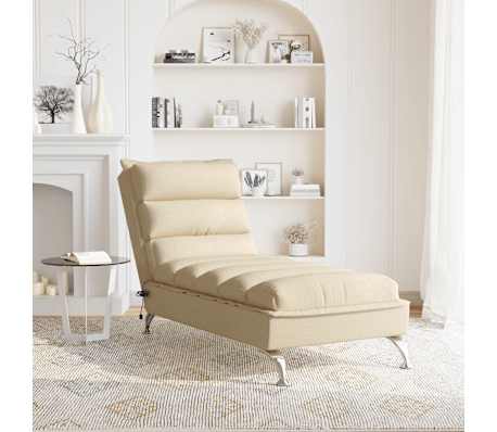 vidaXL Mas&aacute;žn&iacute; leno&scaron;ka s podu&scaron;kami kr&eacute;mov&aacute; textil