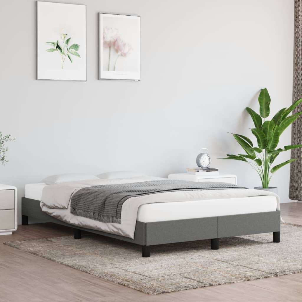 vidaXL sengeramme uden madras 120x190 cm stof enkeltseng Mørkegrå