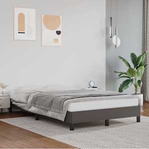 Rám postele bez matrace šedý 120x190 cm umělá kůže - obrázek 1