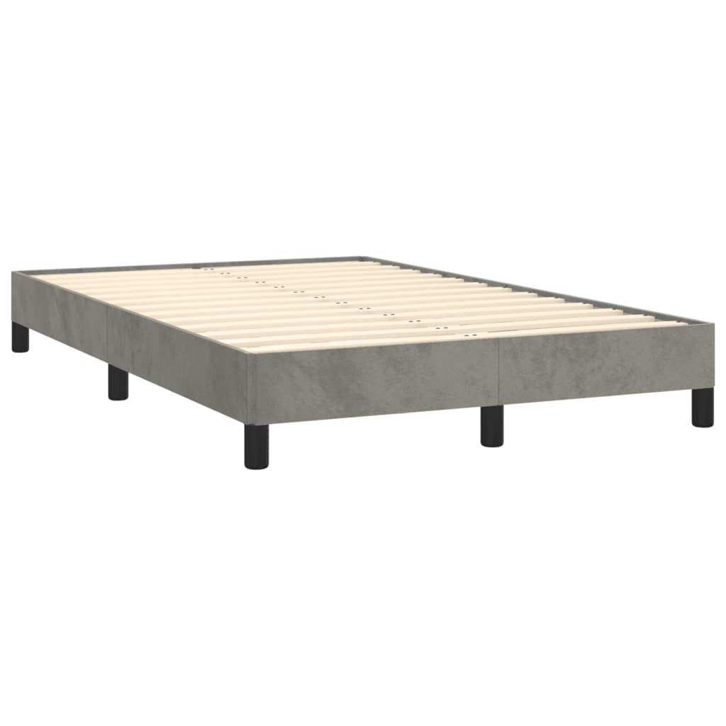 vidaXL Bedframe zonder matras 120x190 cm fluweel lichtgrijs afbeelding
