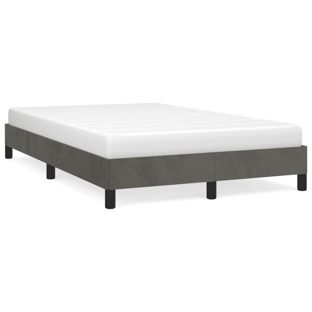 vidaXL Rám postele bez matrací tmavě šedá 120x190 cm samet