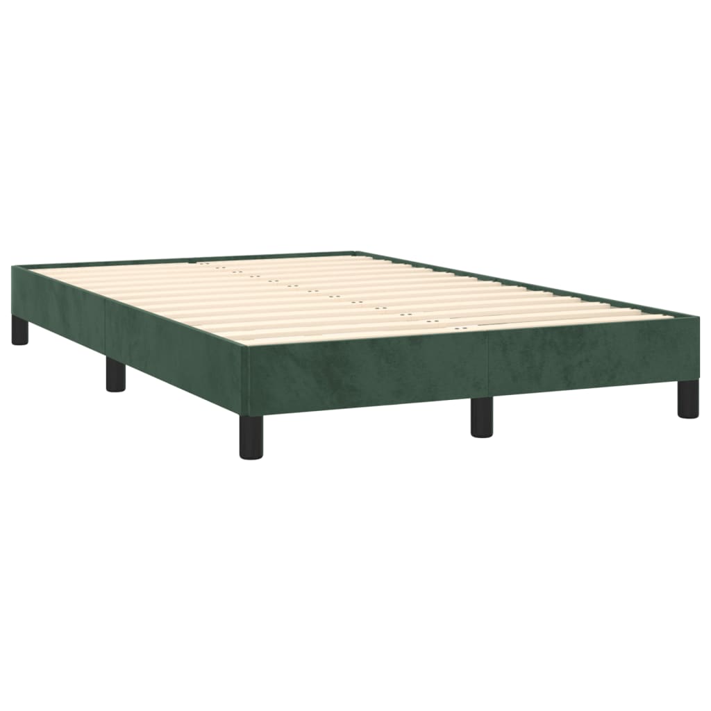 vidaXL Bedframe zonder matras 120x190 cm fluweel donkergroen afbeelding