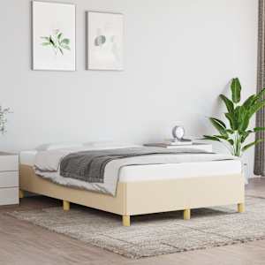 Posteljni okvir brez vzmetnice krem 120x190 cm blago