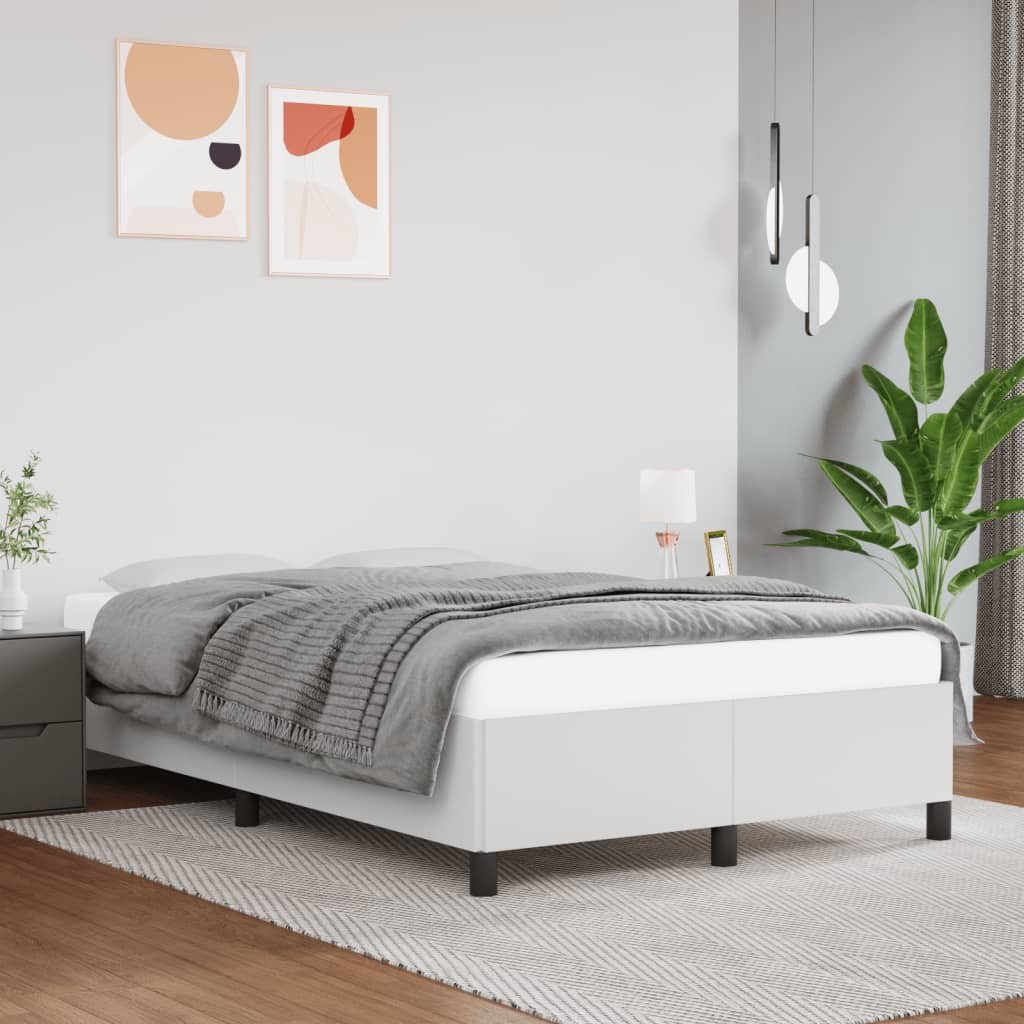 vidaXL Cadru de pat fără saltea alb 120x190 cm piele artificială