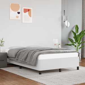 Posteljni okvir brez vzmetnice bela 120x190 cm umetno usnje