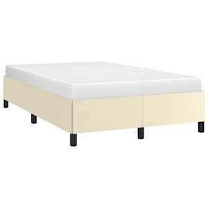 posteljni okvir brez vzmetnice krem 120x190 cm umetno usnje