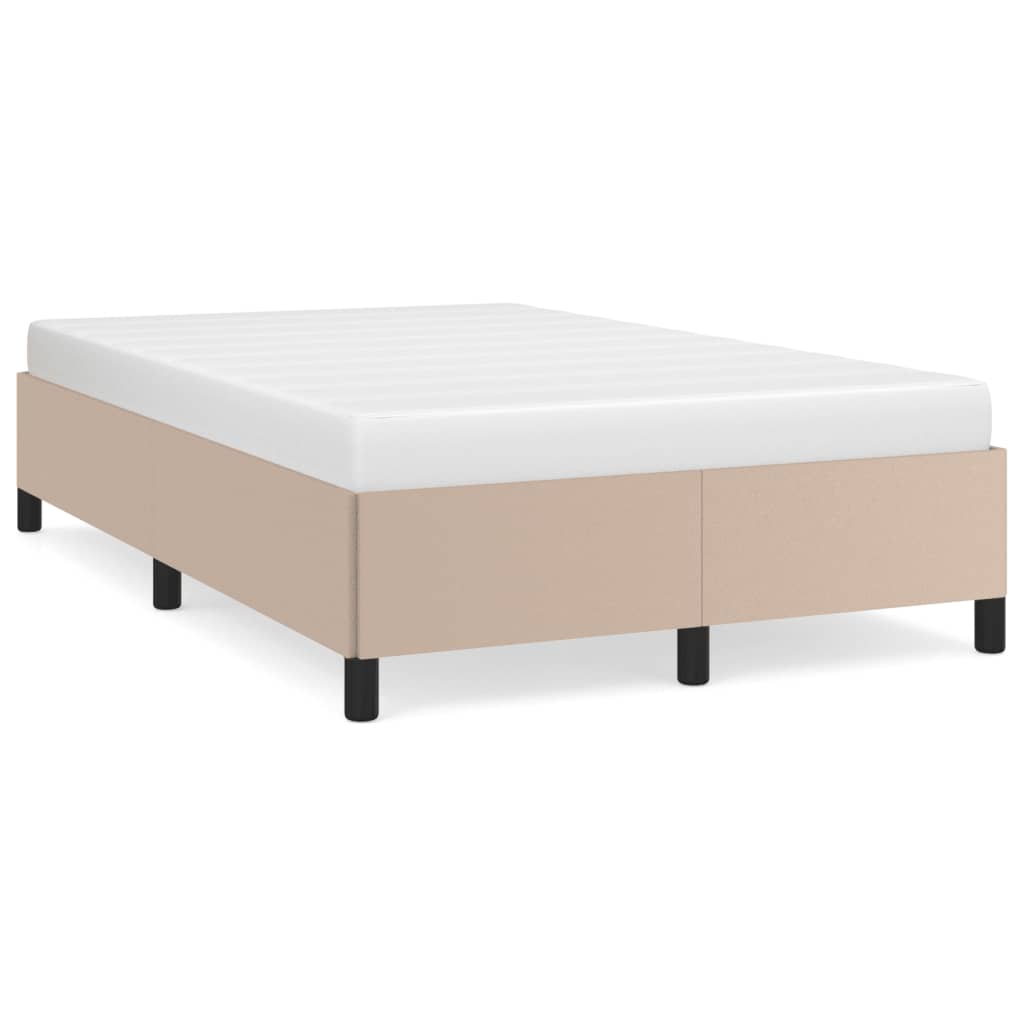 vidaXL Cadru de pat, cappuccino, 120x190 cm, piele ecologică