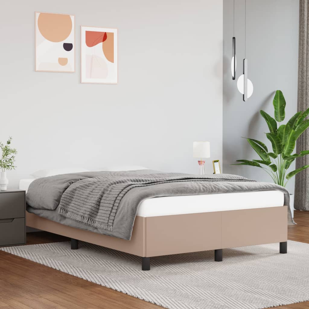 vidaXL Cadru de pat fără saltea cappuccino 120x190cm piele artificială