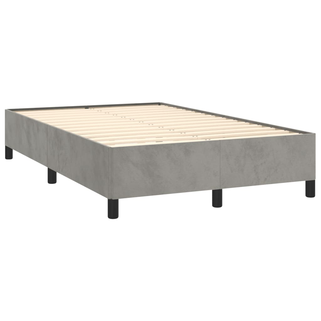 vidaXL Bedframe zonder matras 120x190 cm fluweel lichtgrijs afbeelding