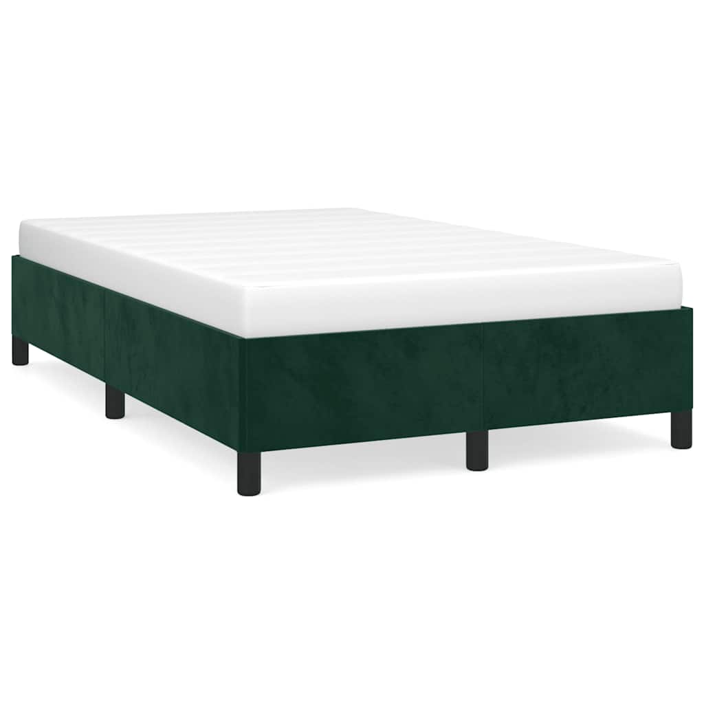 vidaXL Bedframe zonder matras 120x190 cm fluweel donkergroen groen, foto 3