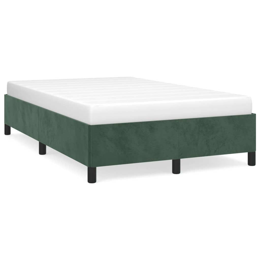 vidaXL Cadru de pat, verde închis, 120x190 cm, catifea