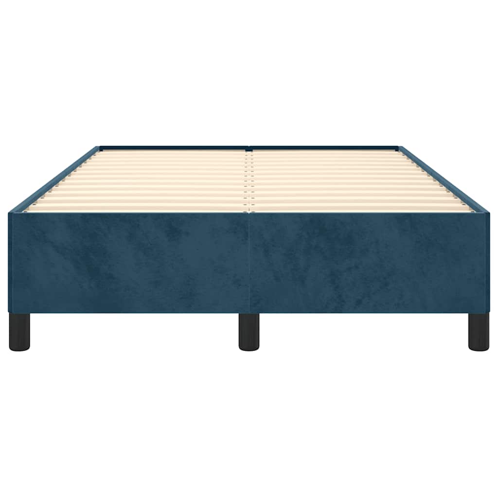 vidaXL Bedframe zonder matras 120x190 cm fluweel donkerblauw blauw, foto 4