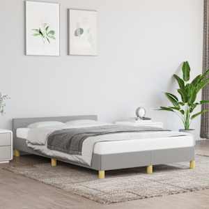 Posteljni okvir brez vzmetnice siv 120x190 cm blago