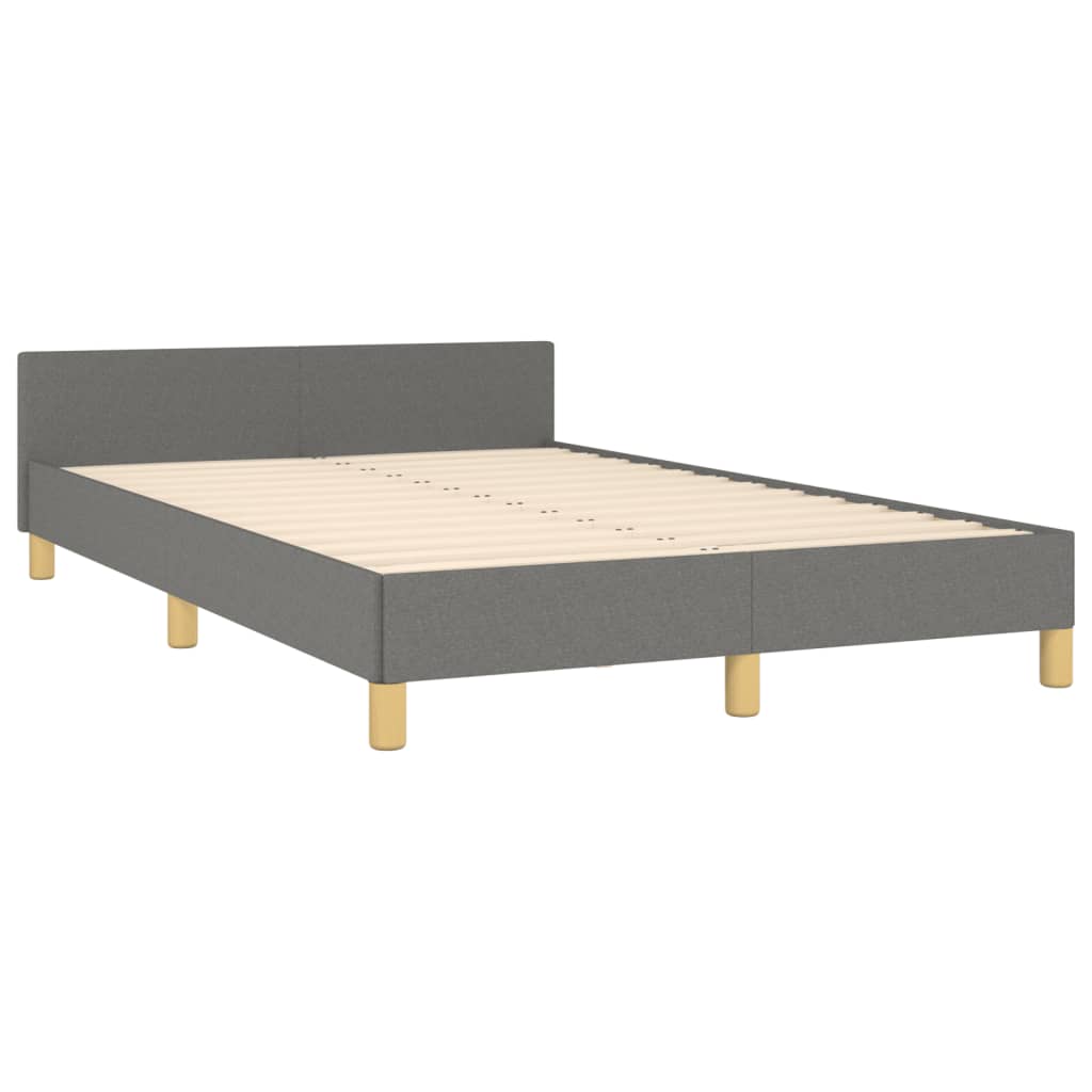 vidaXL Bedframe zonder matras 120x190 cm stof donkergrijs afbeelding