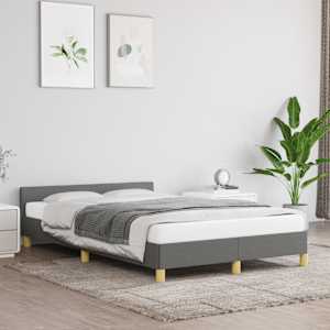 Posteljni okvir brez vzmetnice temno siva 120x190 cm blago