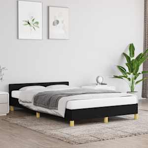 Posteljni okvir brez vzmetnice črn 120x190 cm blago