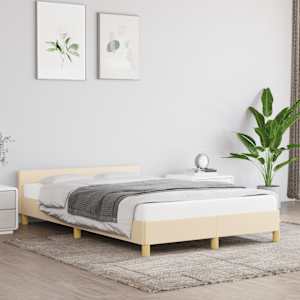 Posteljni okvir brez vzmetnice krem 120x190 cm blago