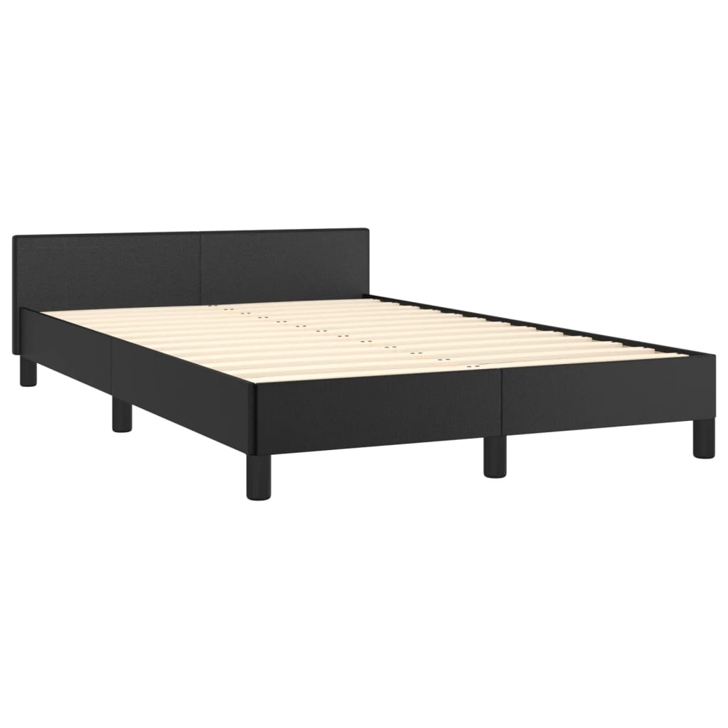 vidaXL Bedframe zonder matras 120x190 cm kunstleer zwart afbeelding